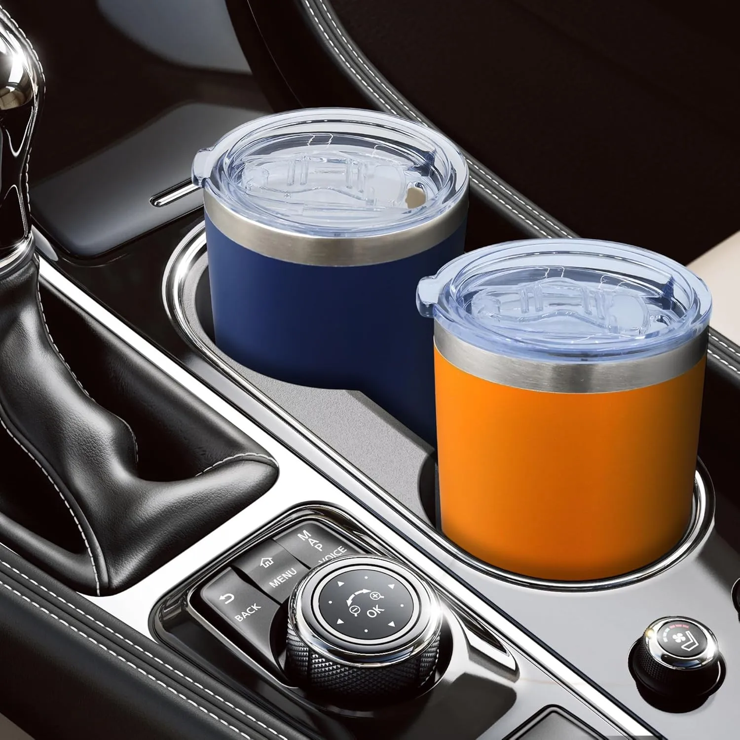 20oz Tumbler Bulk Stainless Steel Tumblers with Lid Vacuum Insulated Double Wall Travel Coffee Mug Powder Coated Tumbler Cup for Hot and Cold Drinks(Orange, 1 pack)