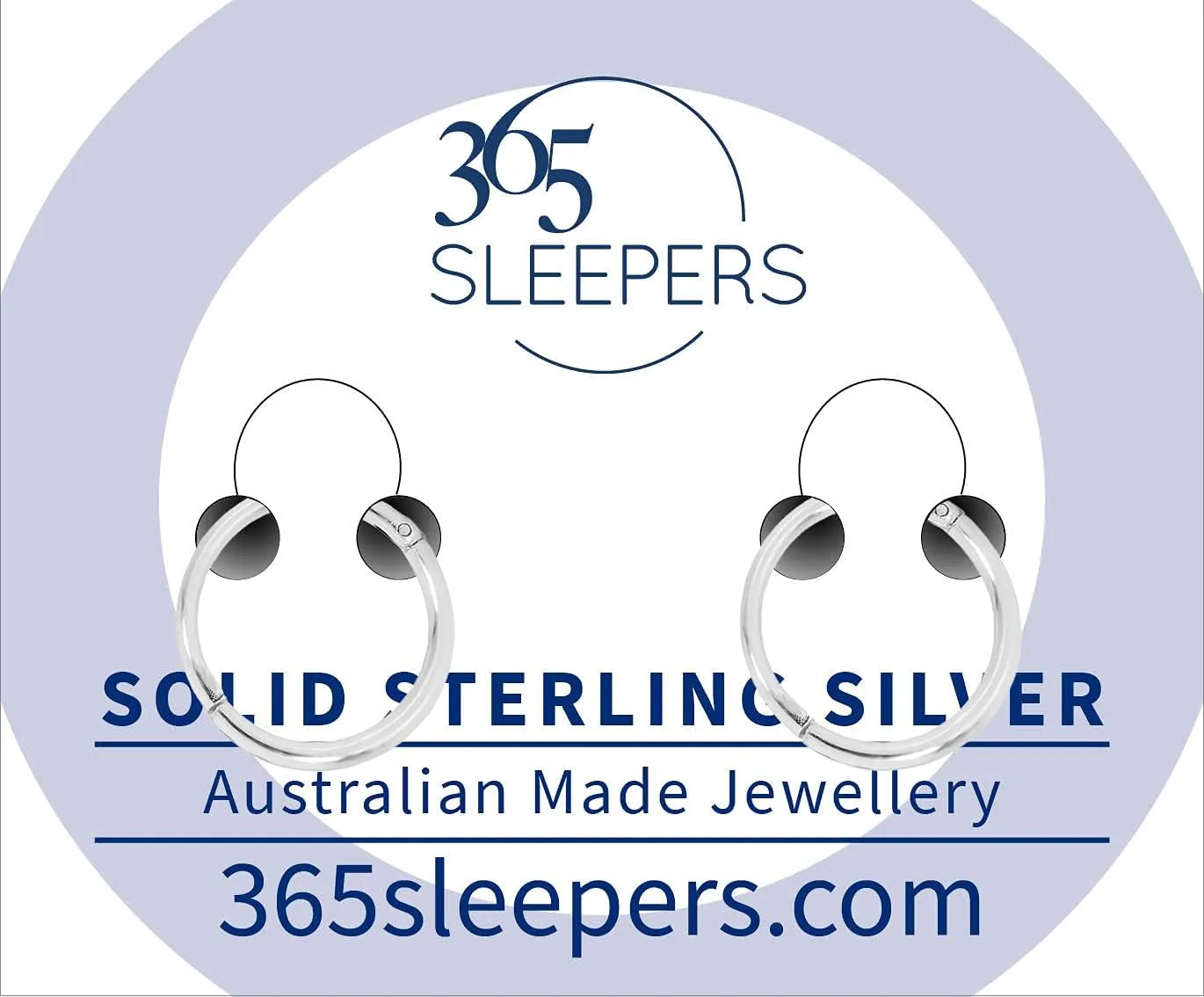 365 SLEEPERS Sterling Silver 8mm - 12mm Hinged Hoop Nose Helix Tragus Lip Ear Septum Ring Sleeper Earrings - Hand Made In Australia - Nickel Free Hypoallergenic