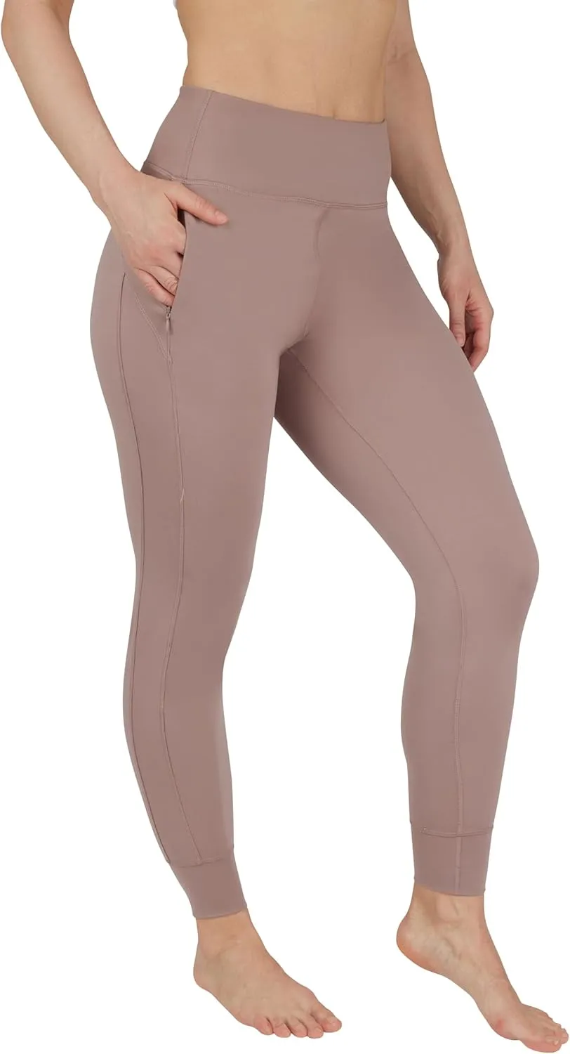 90 Degree By Reflex Womens Jogger Pants Athletic High Waisted Running Sweatpants Workout Jogger with Zippered Pockets