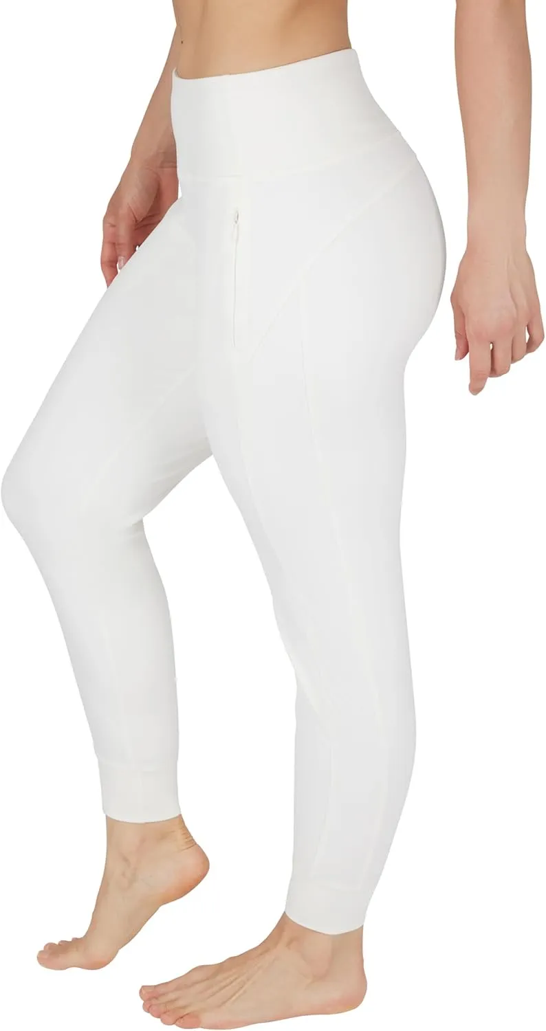 90 Degree By Reflex Womens Jogger Pants Athletic High Waisted Running Sweatpants Workout Jogger with Zippered Pockets