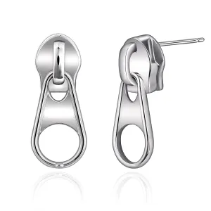 925 Sterling Silver Stud Earrings Y2k Zipper Earrings Goth Style Earrings Punk Earrings Studs Hip Hop Earrings for Cool Gift