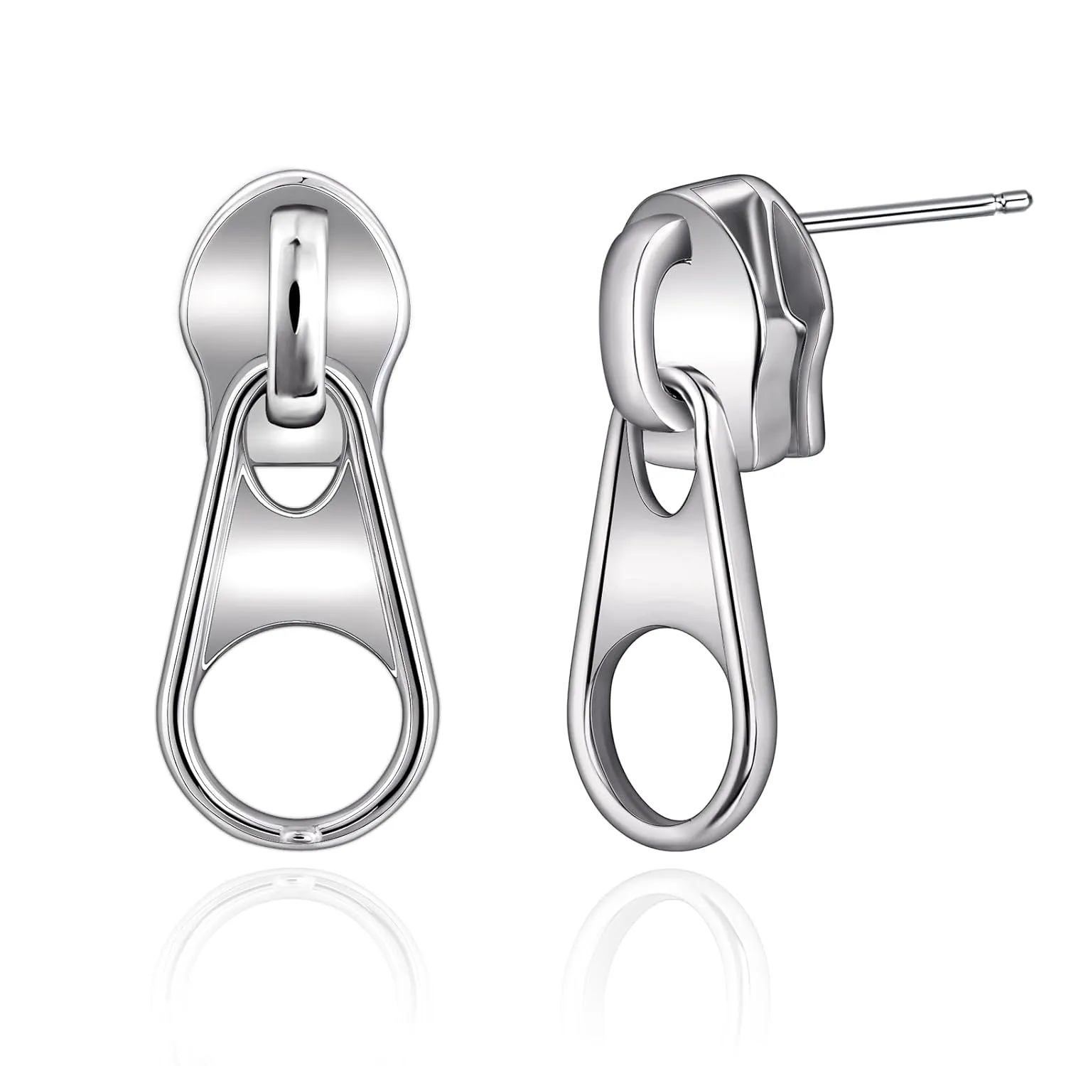 925 Sterling Silver Stud Earrings Y2k Zipper Earrings Goth Style Earrings Punk Earrings Studs Hip Hop Earrings for Cool Gift