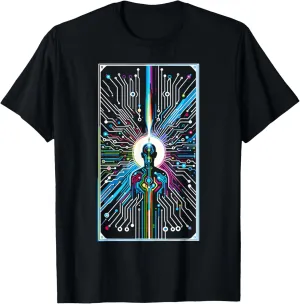 Abstract Geometric Circuit Pattern T-Shirt
