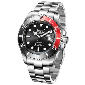 ARBUTUS AR1907SRS DIVE BLACK DIAL STAINLESS STEEL MEN'S WATCH