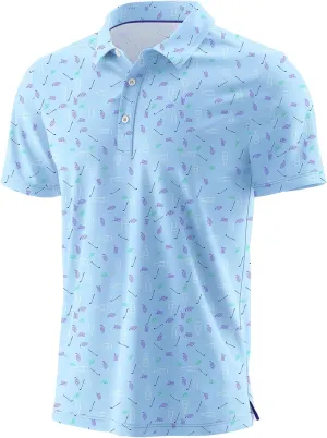 Askdeer Men's Golf Polo Shirts Short Sleeve Performance Dry Fit Polo Shirt Moisture Wicking Casual Golf Shirts