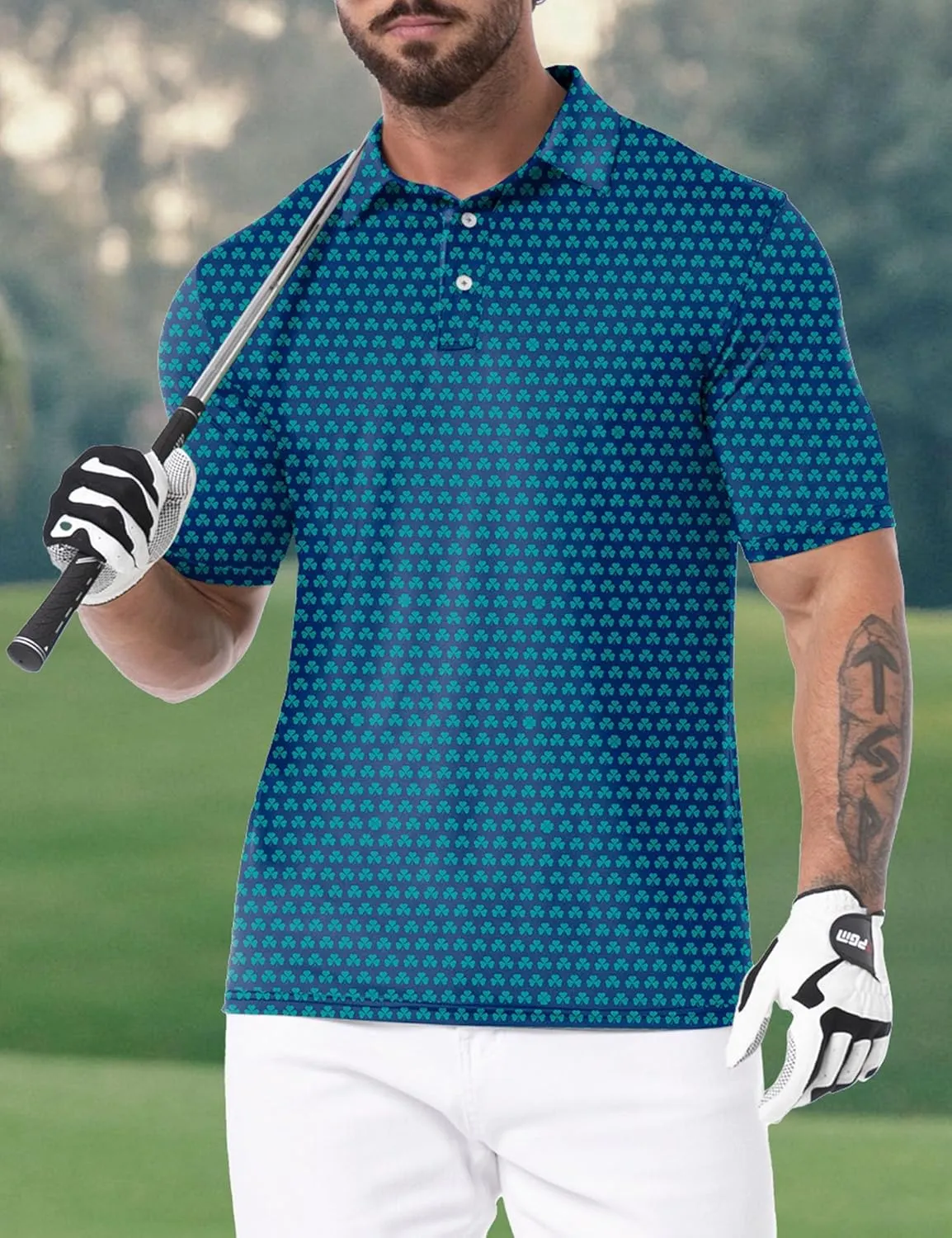 Askdeer Men's Golf Polo Shirts Short Sleeve Performance Dry Fit Polo Shirt Moisture Wicking Casual Golf Shirts
