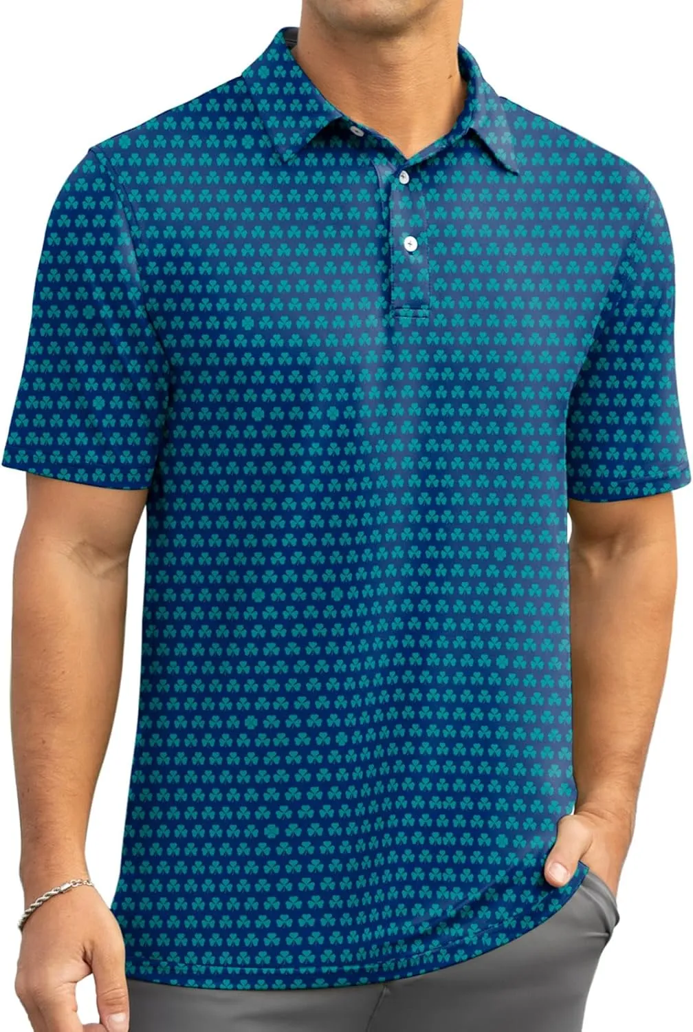 Askdeer Men's Golf Polo Shirts Short Sleeve Performance Dry Fit Polo Shirt Moisture Wicking Casual Golf Shirts