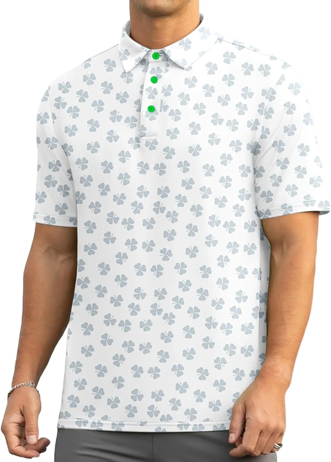 Askdeer Men's Golf Polo Shirts Short Sleeve Performance Dry Fit Polo Shirt Moisture Wicking Casual Golf Shirts