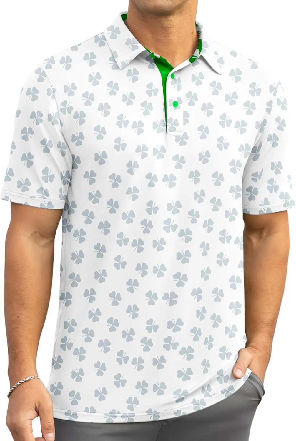 Askdeer Men's Golf Polo Shirts Short Sleeve Performance Dry Fit Polo Shirt Moisture Wicking Casual Golf Shirts