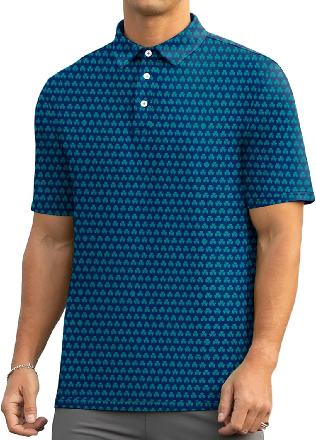 Askdeer Men's Golf Polo Shirts Short Sleeve Performance Dry Fit Polo Shirt Moisture Wicking Casual Golf Shirts