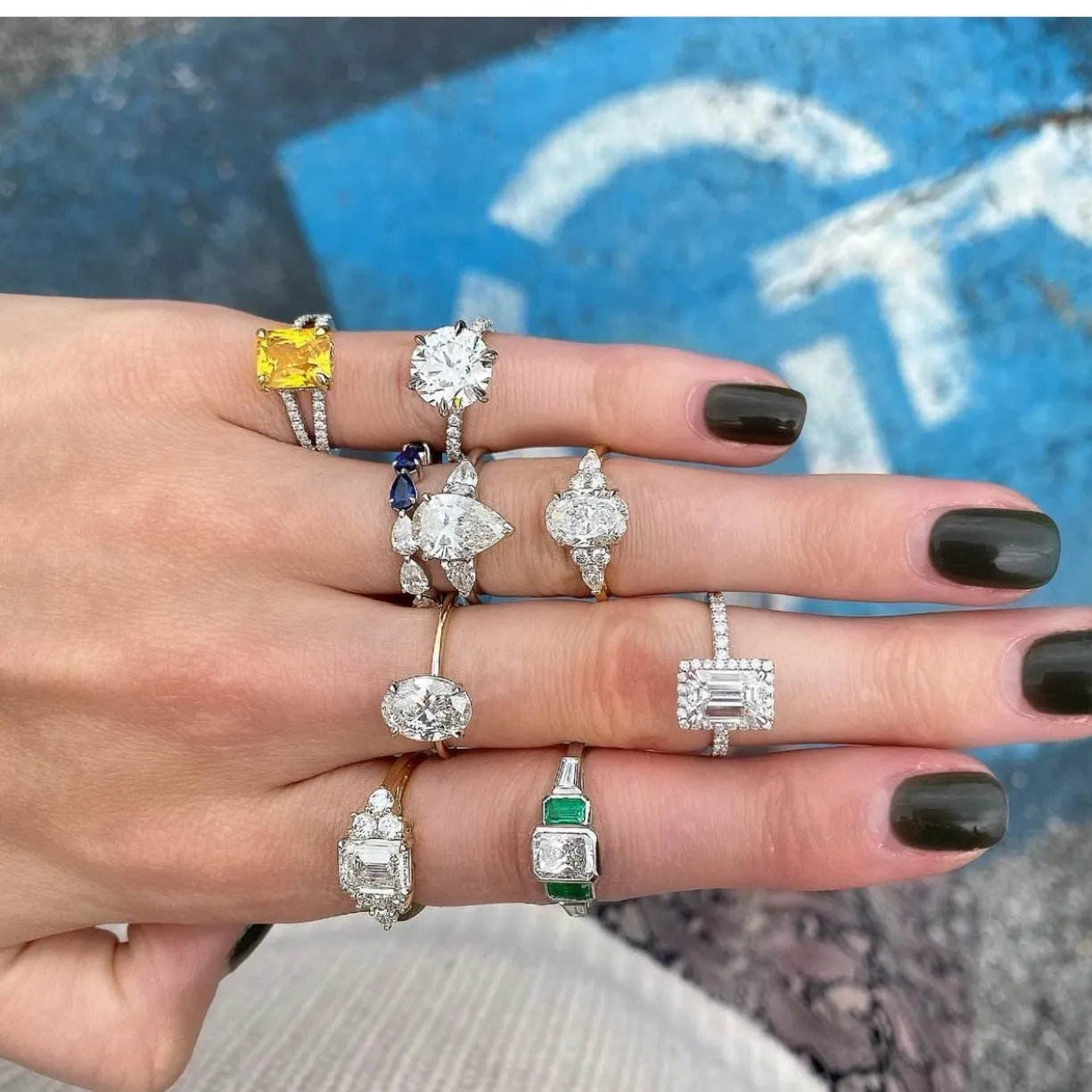Bezel Set Radiant Cut with Mixed Shape Side Stones