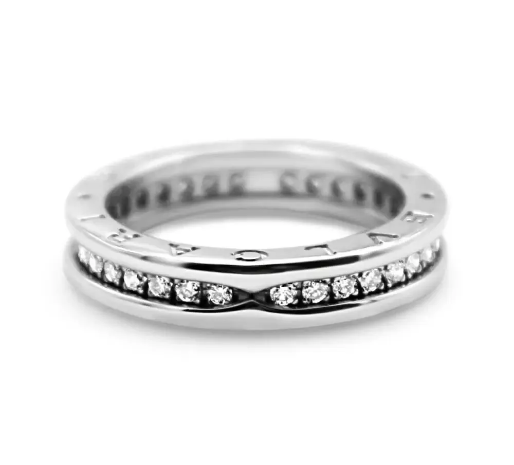 Bvlgari B.Zero 1 One-Band 18ct White Gold & Diamond Ring Size 55