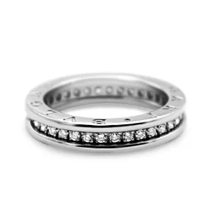Bvlgari B.Zero 1 One-Band 18ct White Gold & Diamond Ring Size 55