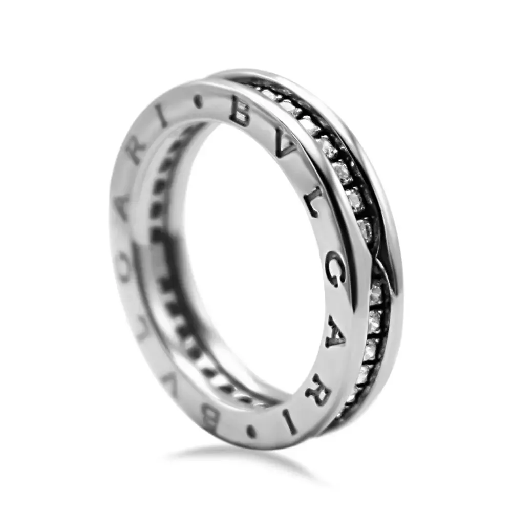 Bvlgari B.Zero 1 One-Band 18ct White Gold & Diamond Ring Size 55