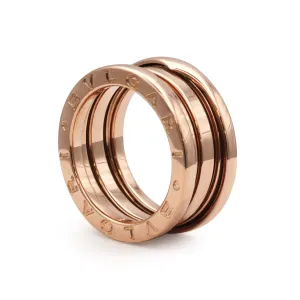 Bvlgari B.Zero1 Three Band Ring - 18ct Rose Gold Size 50
