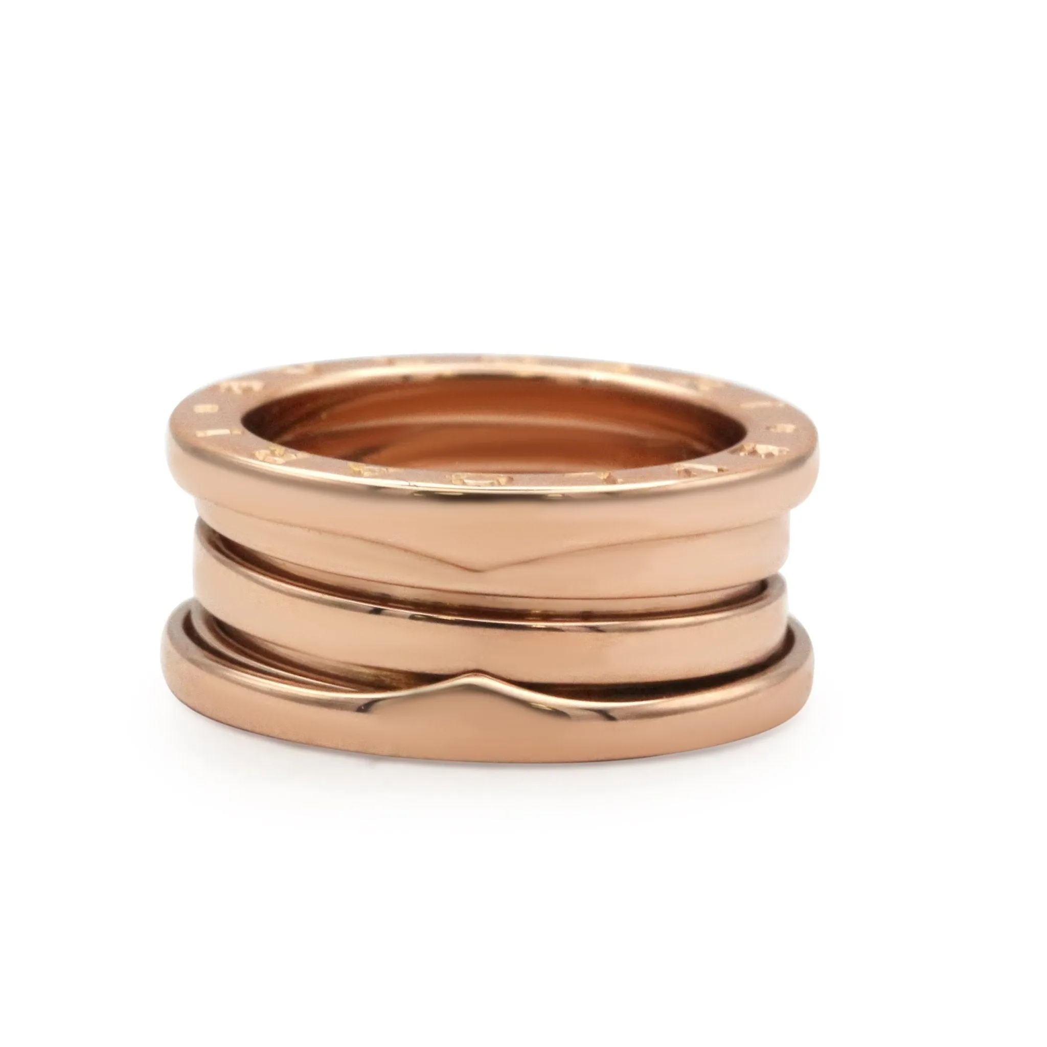 Bvlgari B.Zero1 Three Band Ring - 18ct Rose Gold Size 50