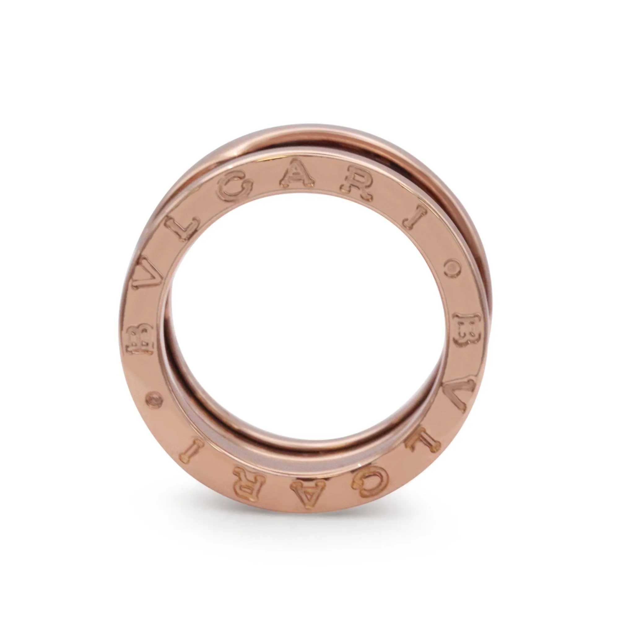 Bvlgari B.Zero1 Three Band Ring - 18ct Rose Gold Size 50