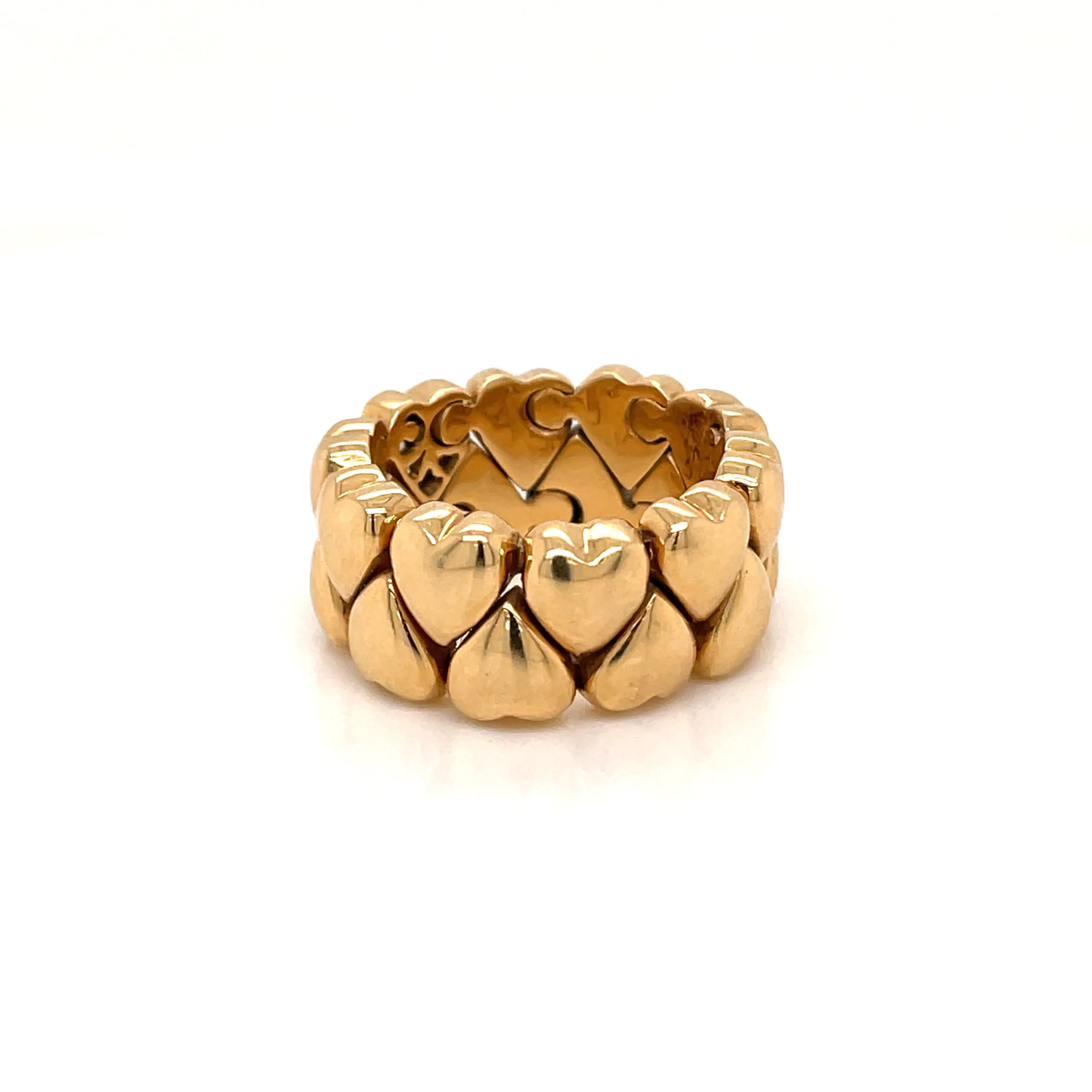 Cartier Diamond Double Coeurs Gold Band Ring