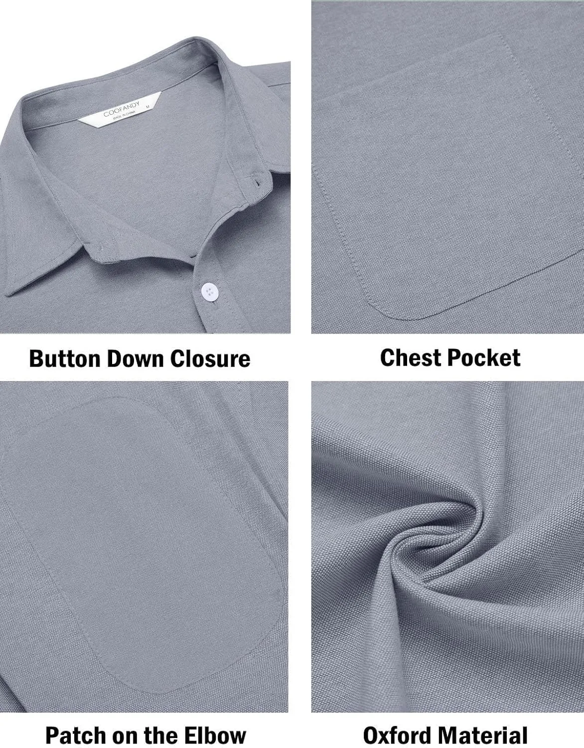COOFANDY Men's Oxford Shirt Long Sleeve Casual Button Down Shirts Regular Fit Dress Shirts