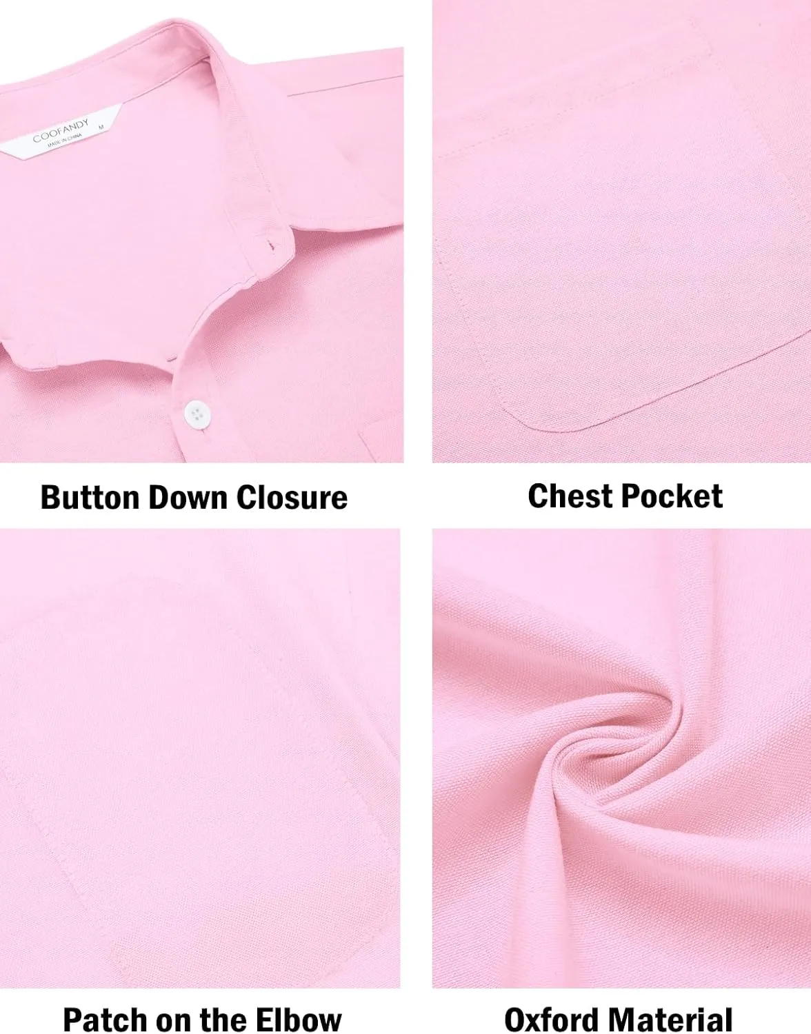COOFANDY Men's Oxford Shirt Long Sleeve Casual Button Down Shirts Regular Fit Dress Shirts