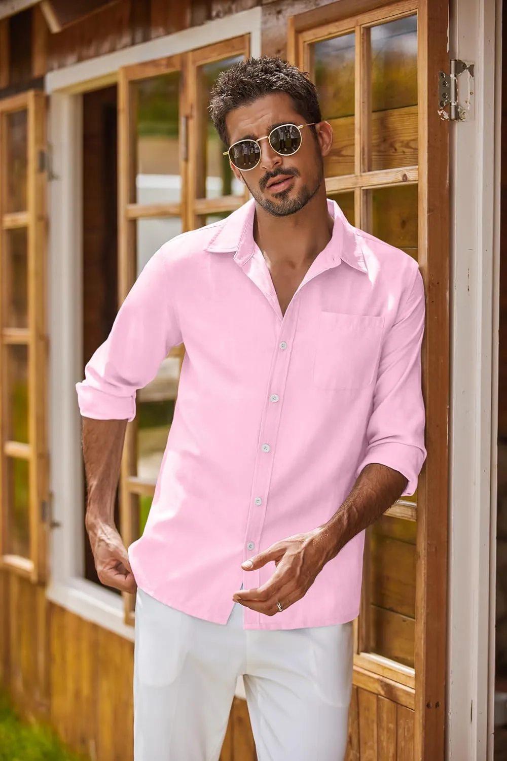 COOFANDY Men's Oxford Shirt Long Sleeve Casual Button Down Shirts Regular Fit Dress Shirts