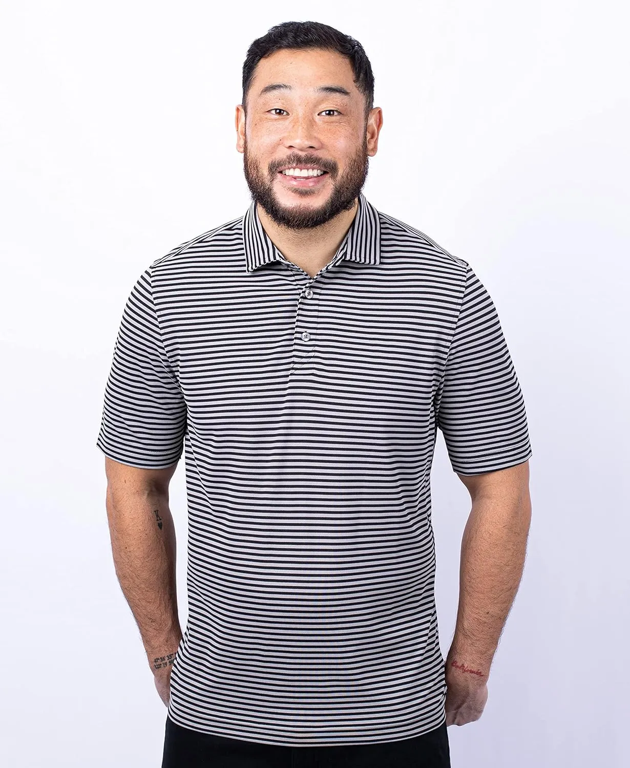 Cutter & Buck Virtue Eco Pique Stripe Recycled Mens Polo