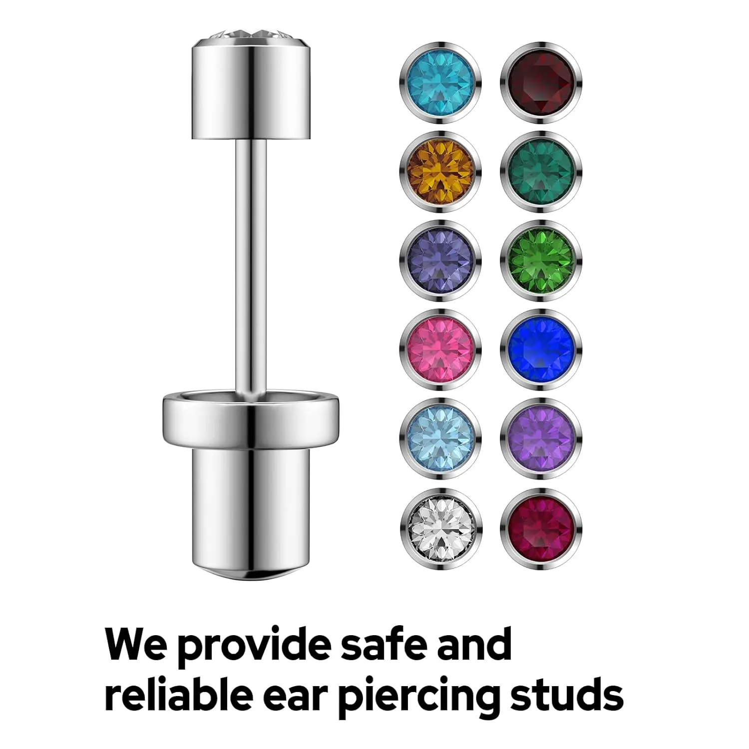 Ear Piercing Kit, Disposable Ear Piercing Gun Kit, 316L Surgical Stainless Steel 3mm Cubic Zirconia Stud, At Home Self Ear Piercer Kit with Birthstone Earrings Stud (Yellow)