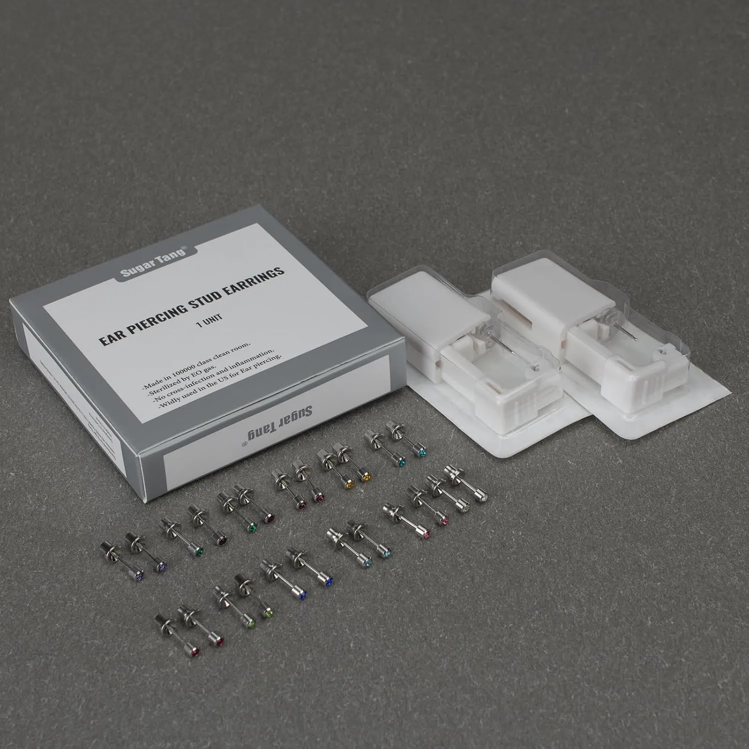 Ear Piercing Kit, Disposable Ear Piercing Gun Kit, 316L Surgical Stainless Steel 3mm Cubic Zirconia Stud, At Home Self Ear Piercer Kit with Birthstone Earrings Stud (Yellow)