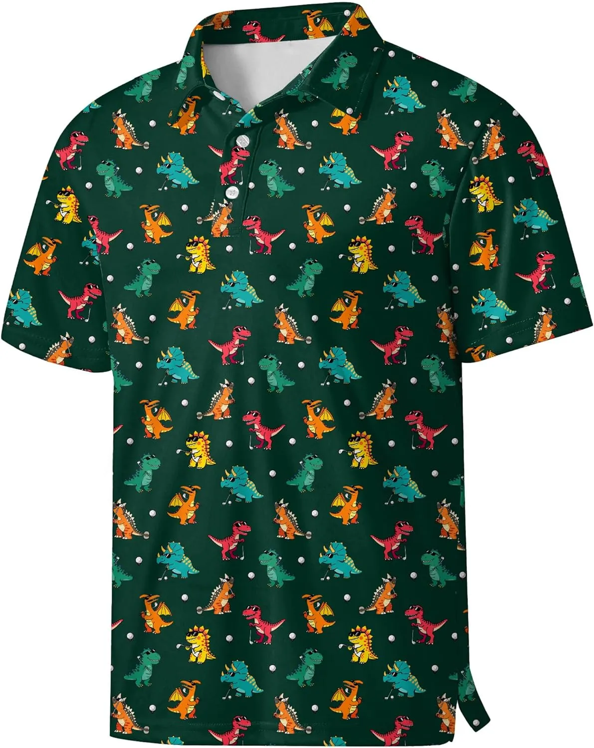 Funny Polo Shirts for Men Short Sleeve Performance Moisture Wicking Golf Shirts Casual Crazy Patriotic Print Mens Polo Shirt