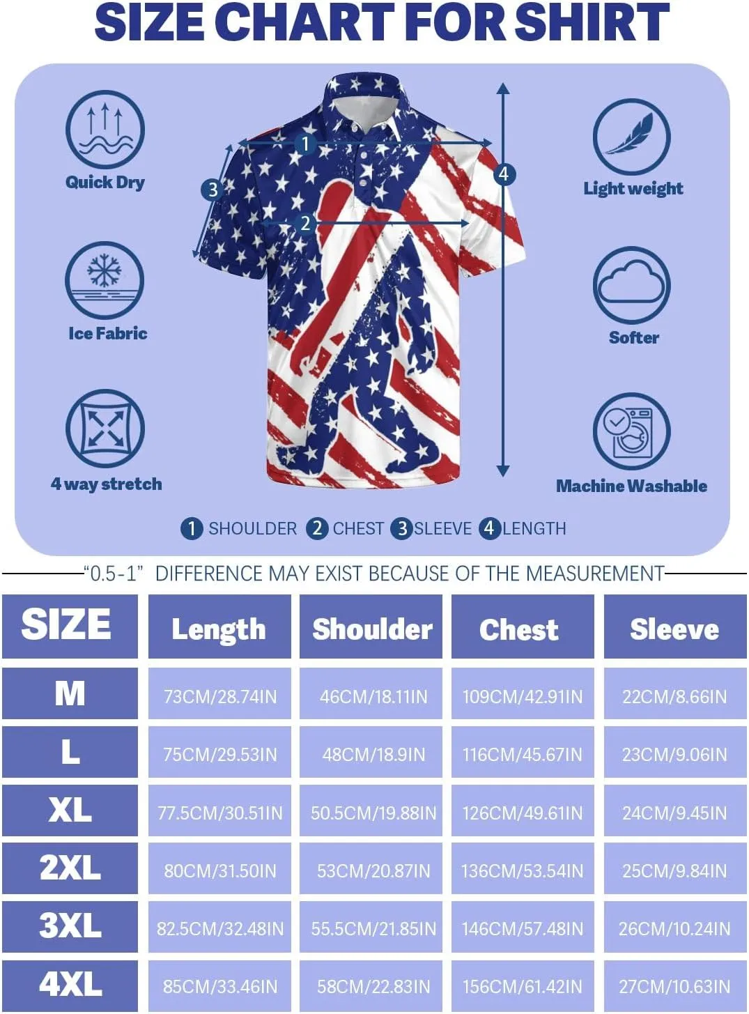 Funny Polo Shirts for Men Short Sleeve Performance Moisture Wicking Golf Shirts Casual Crazy Patriotic Print Mens Polo Shirt