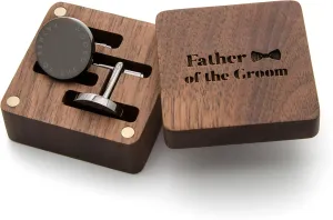 MUUJEE Cufflinks with Engraved Wood Gift Box