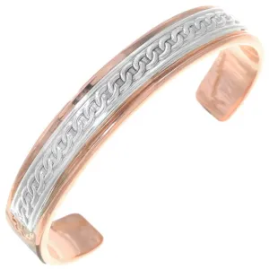 Navajo Copper Silver Mens Cuff Heavy Gauge Sterling Big Boy Bracelet 80652