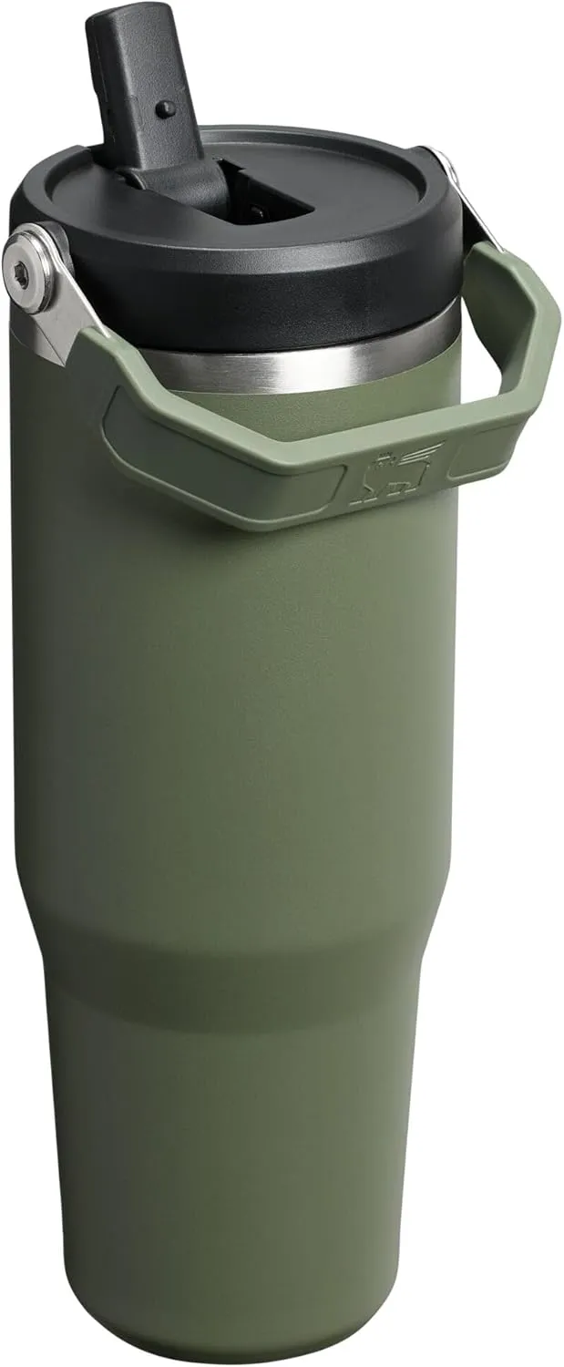 Stanley IceFlow 2.0 Flip Straw Tumbler with Handle 30 oz | Twist On Lid and Flip Up Straw | Leak Resistant Water Bottle | Insulated Stainless Steel | BPA-Free | Dried Pine