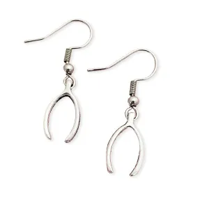 Wishbone Earrings, Silver Wishbone Earrings, Wishbone Earrings