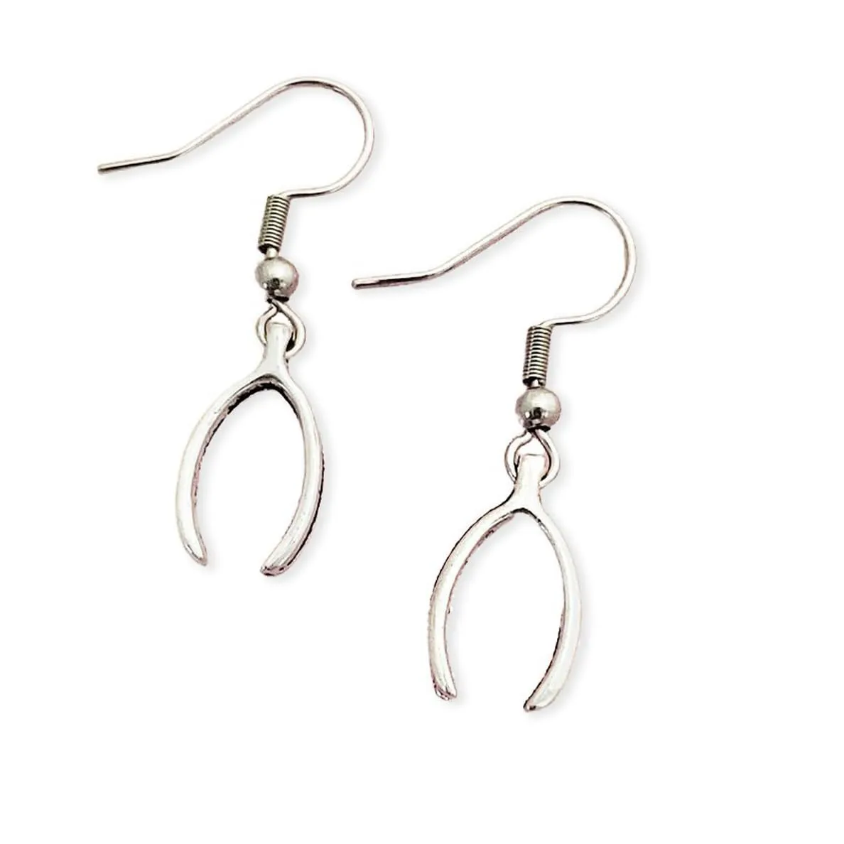 Wishbone Earrings, Silver Wishbone Earrings, Wishbone Earrings