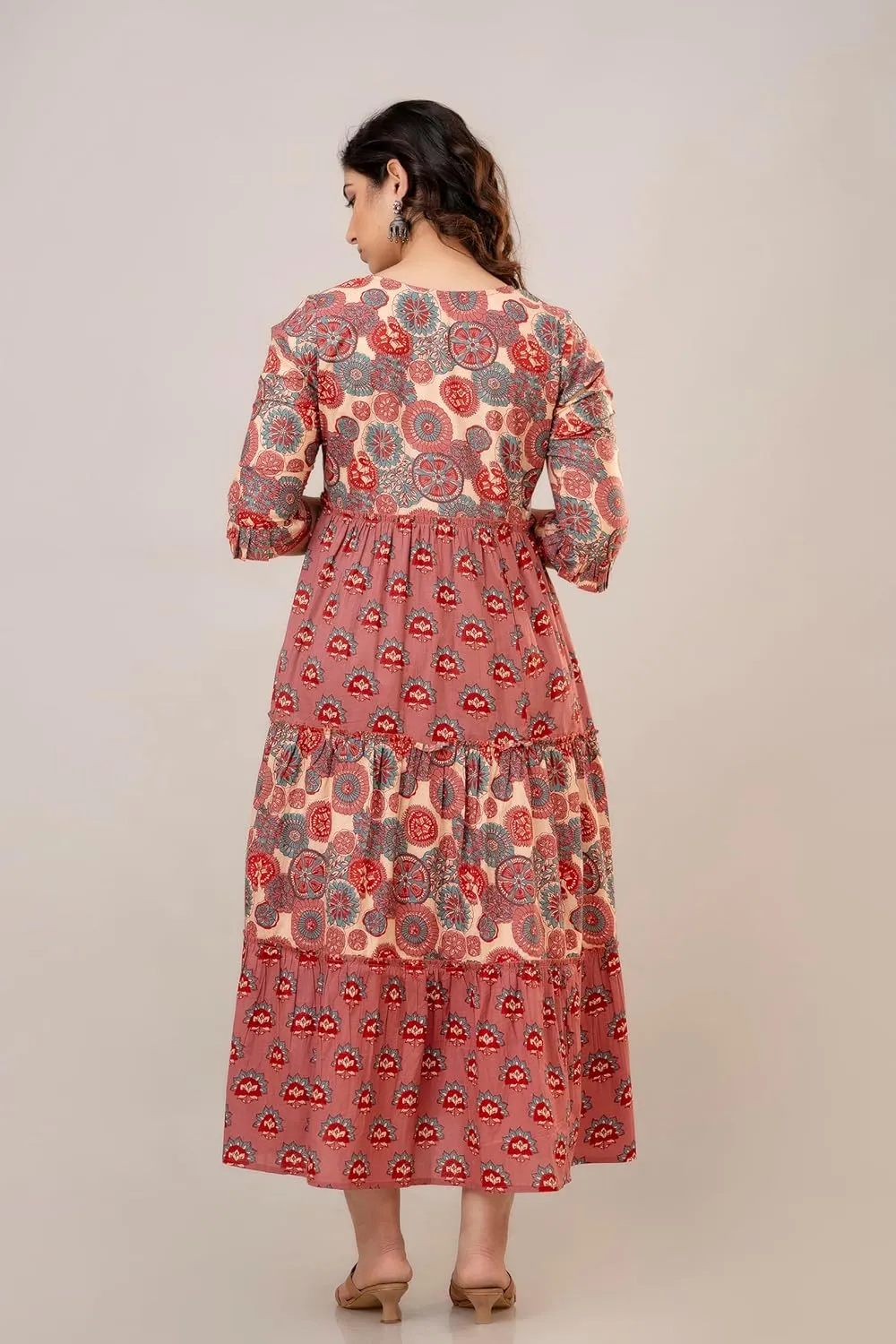 Women's Maternity Kurti for Women with Breastfeeding Dress with Floral Maxi Maternity Dress